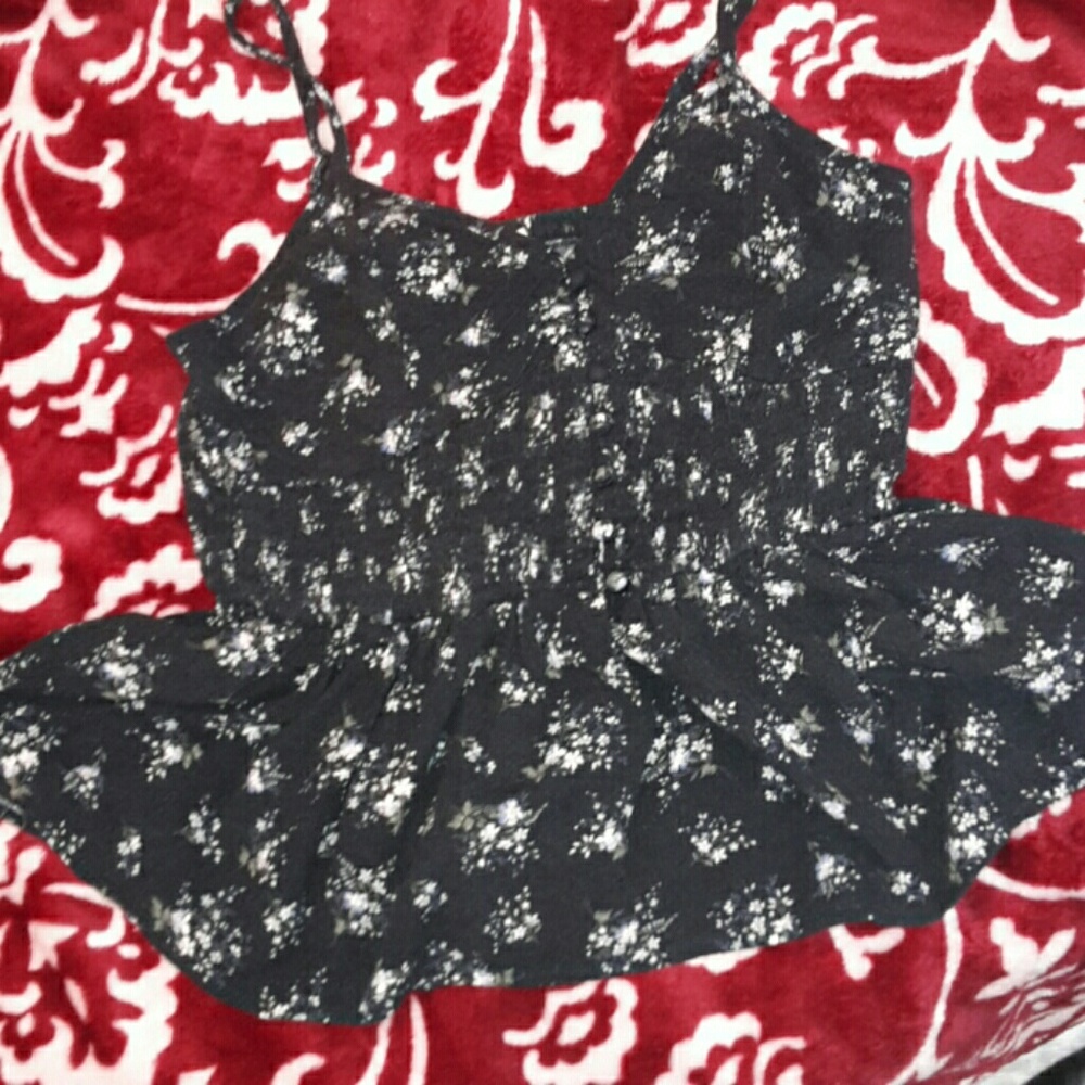 AEO floral peplum crop top